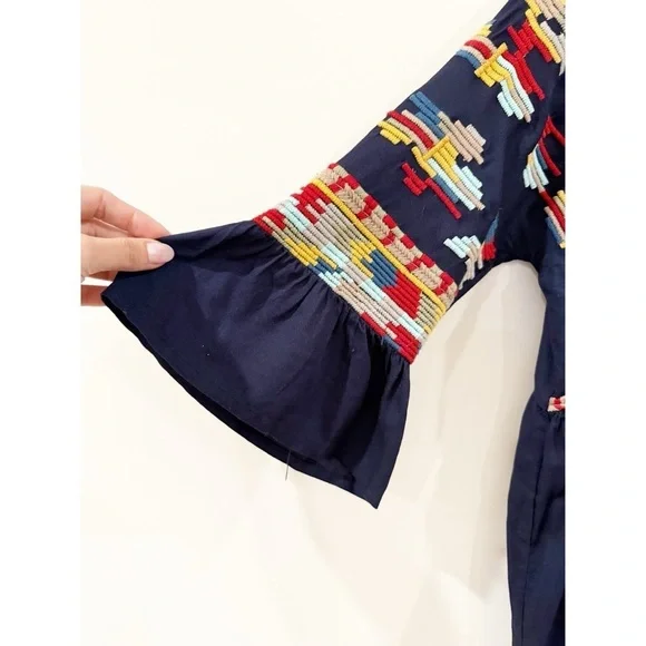 Mahila Dark Blue Blouse/Tunic/Mini Dress M - Picture 2 of 7